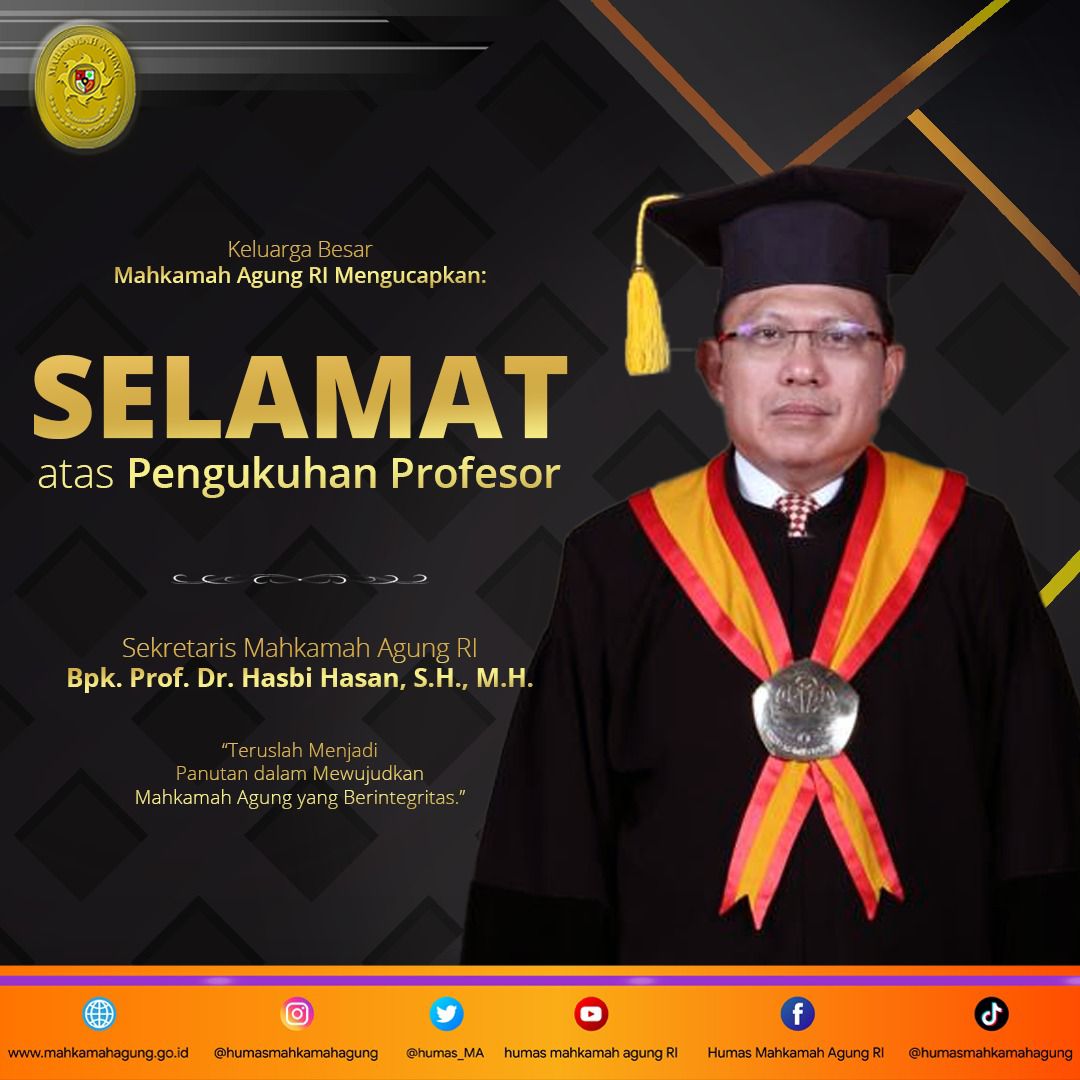 SEKRETARIS MAHKAMAH AGUNG RESMI MENJADI PROFESOR