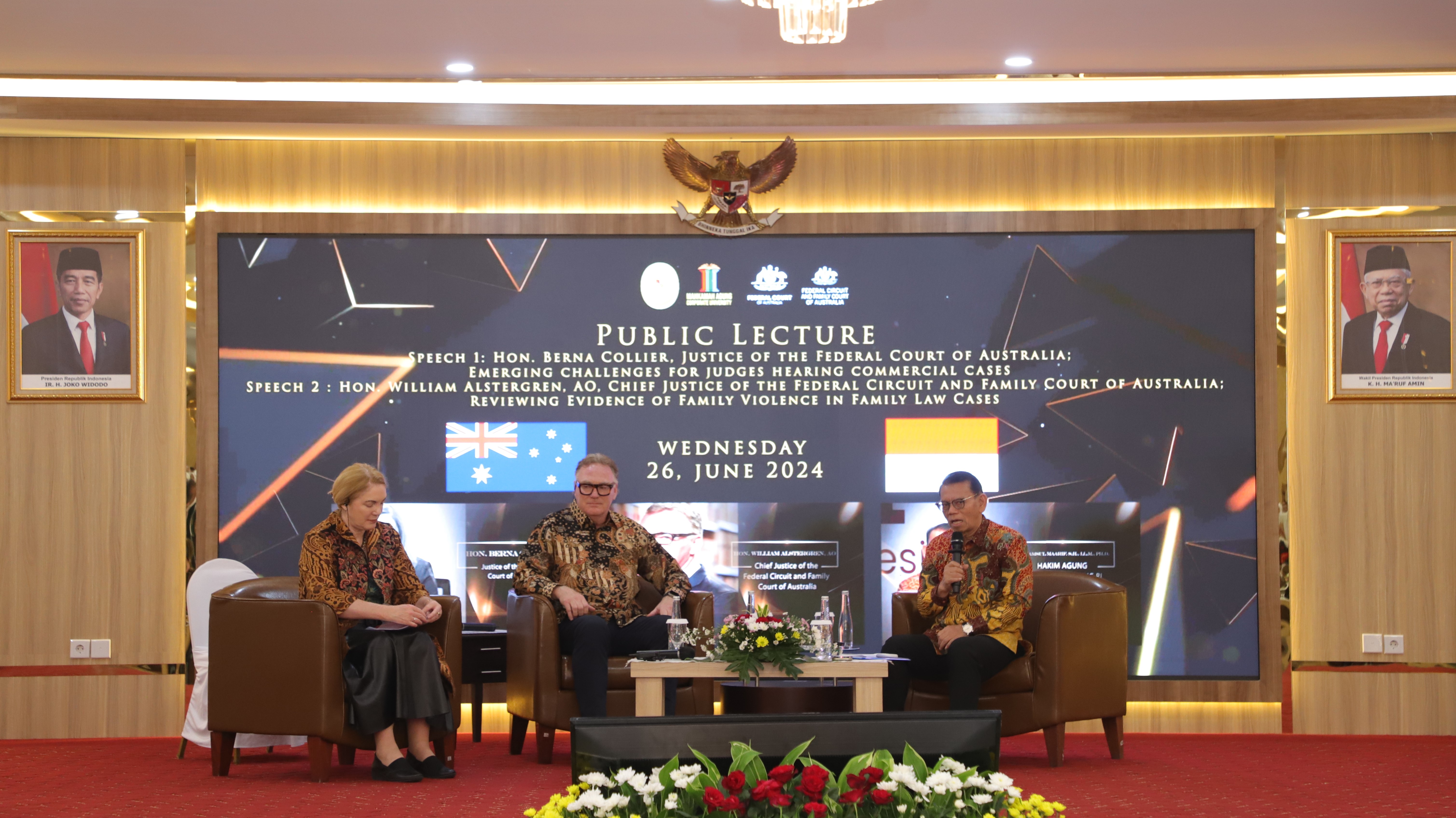 KUNJUNGAN DELEGASI FCOA DAN FCFCOA KE KAMPUS BADAN STRATEGI KEBIJAKAN DAN DIKLAT KUMDIL MAHKAMAH AGUNG