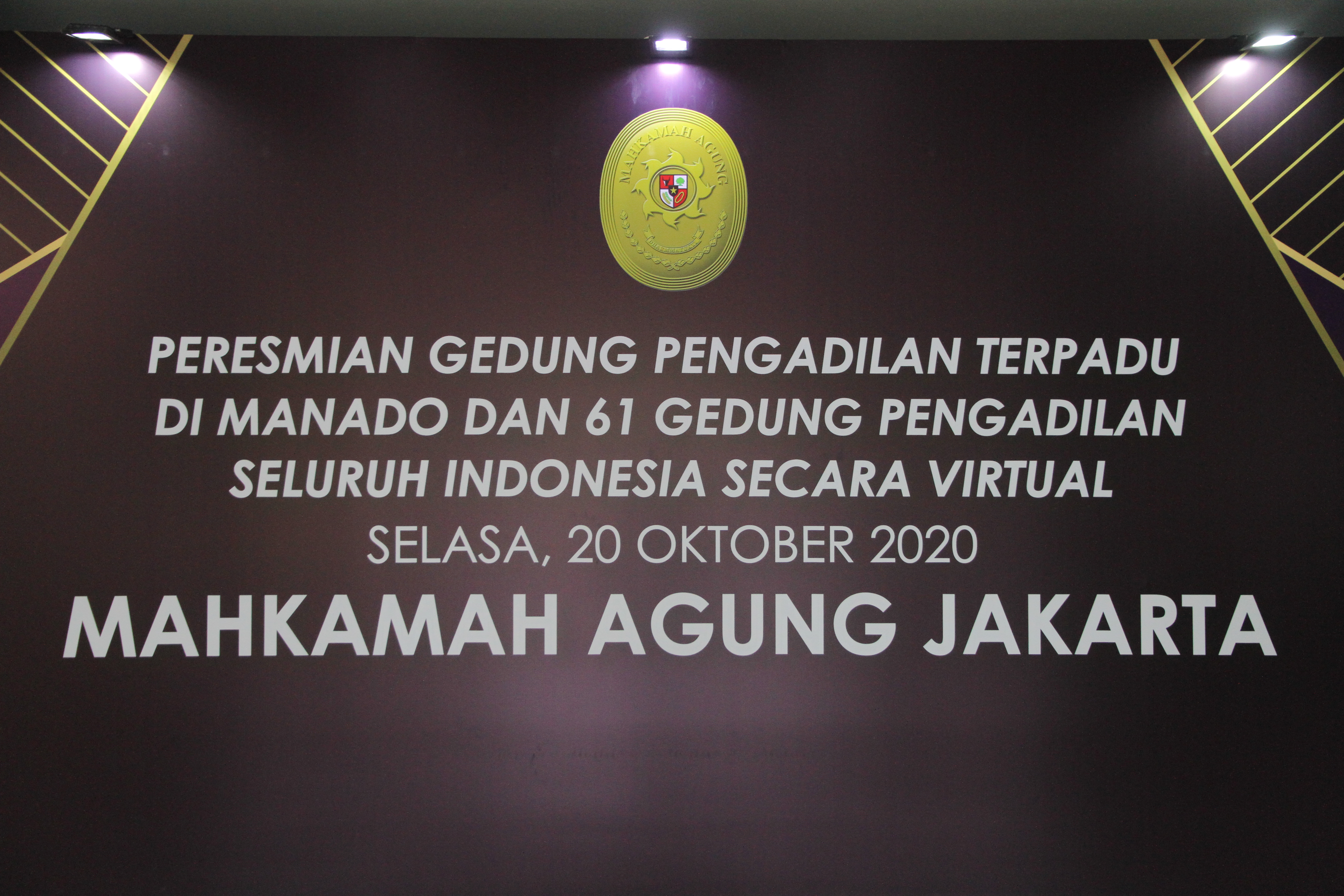 PERESMIAN GEDUNG PENGADILAN TERPADU DI MANADO DAN 61 GEDUNG PENGADILAN SELURUH INDONESIA SECARA VIRTUAL